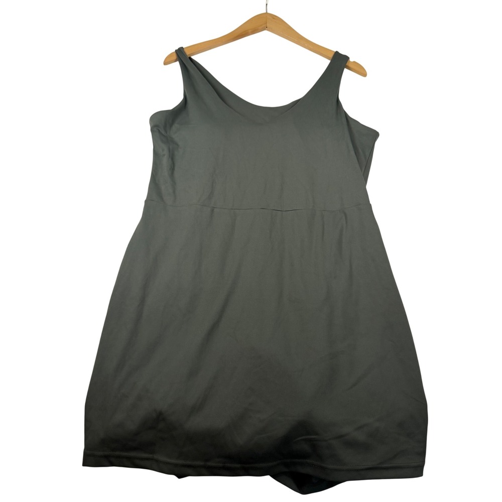 Elle Sport Olive Green Active Tennis Dress with Built-in Shorts Women's Size L